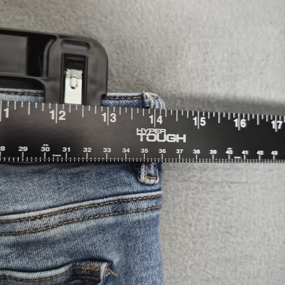 Garage Denim Women Low Rise Flare Jeans Blue Wash Size 05 /27 Pocket Flap - Picture 5 of 7